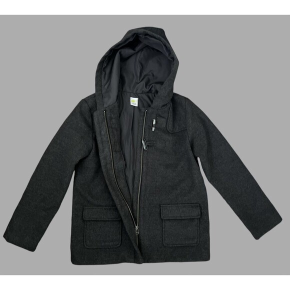 Crazy 8 Hooded Coat Girls Size 10/12 Gray Dressy Toggle Jacket w/ Pockets - Picture 2 of 7